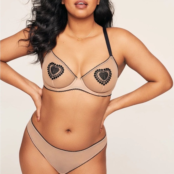 Alyshia Unlined Heart Bra & Thong Set ♡ Adore Me ♡ 32D - Picture 7 of 14